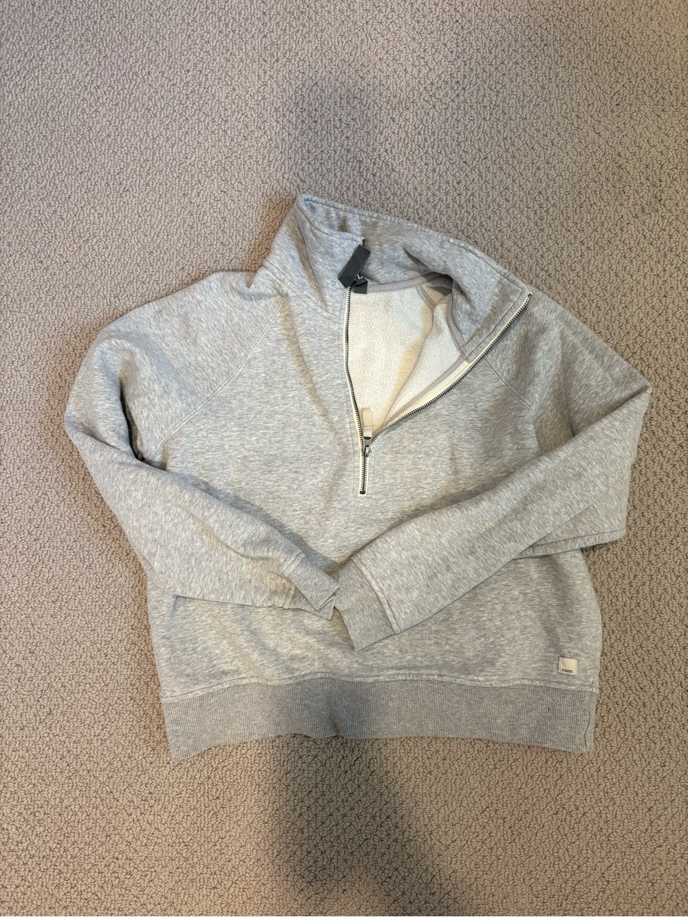 Vuori Light Gray Half-Zip Pullover